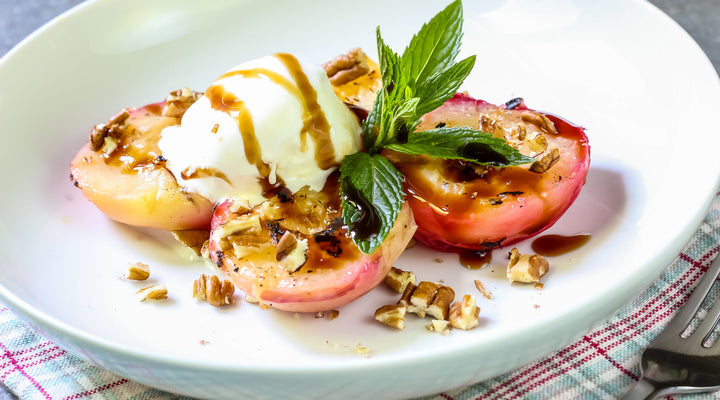 Espresso Balsamic w/ Peaches & Ice Cream