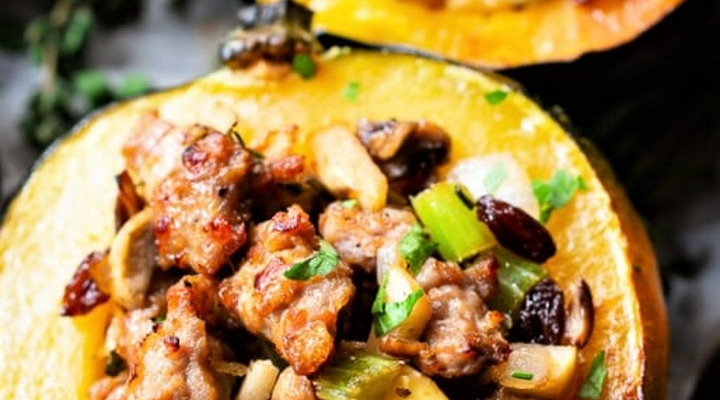 Roasted Acorn Squash w/ Sausage