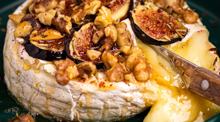 Baked Brie and Figs with Rosemary Crostini