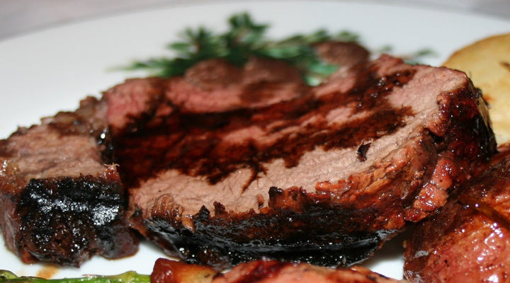 Beef Tenderloin with Cranberry Balsamic Wine Sauce