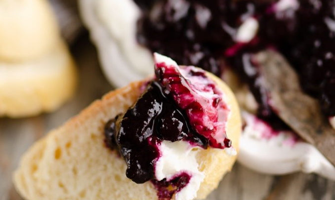 Blueberry or Black Currant Goat Cheese Appetizer