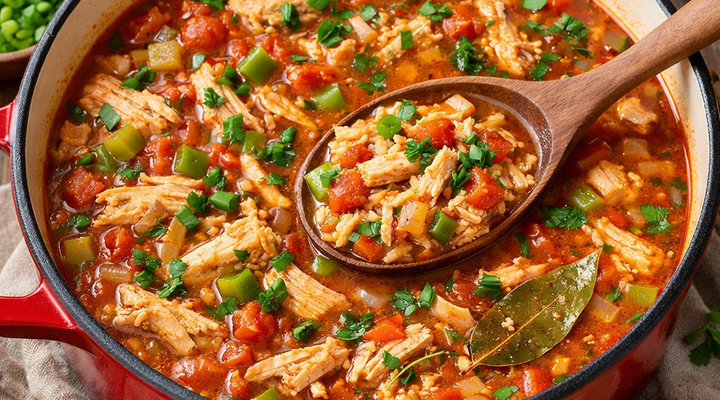Cajun Inspired Chicken & Rice Soup