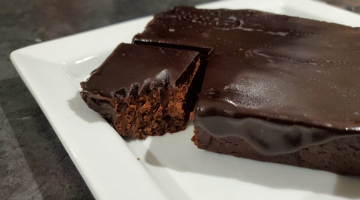 Dark Chocolate Brownies w/ Espresso Balsamic Ganache