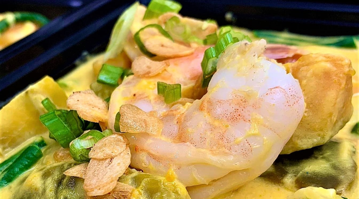 Coconut Kabocha Shrimp