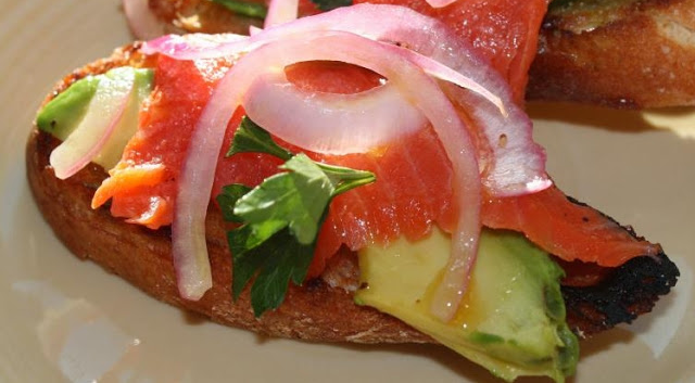 Wild Smoked Salmon & Avocado Crostini