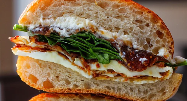 Italian Smoked Sausage & Fig Balsamic Focaccia Sandwich