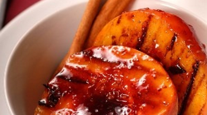 Grilled Peaches w/ Raspberry Balsamic Glaze