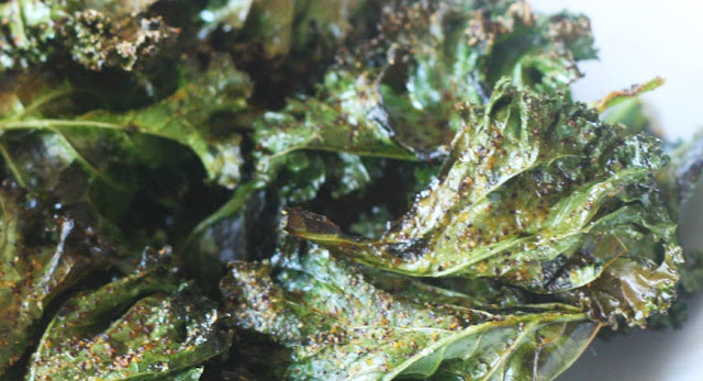 Oven Baked Spicy Harissa Kale Chips