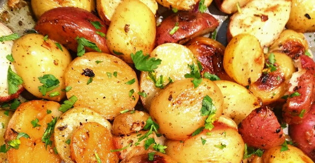 Olive Oil Roasted Lemon-Garlic Potatoes