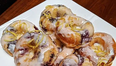 Lemon Blueberry Donuts with Fused Lemon Olive Oil