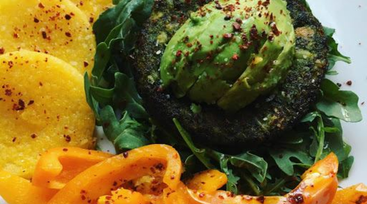 Burger or Veggie Patty On Bed of Greens