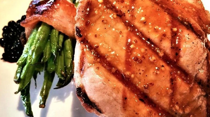 Pork Chop with Huckleberry (Or Blueberry) Sauce