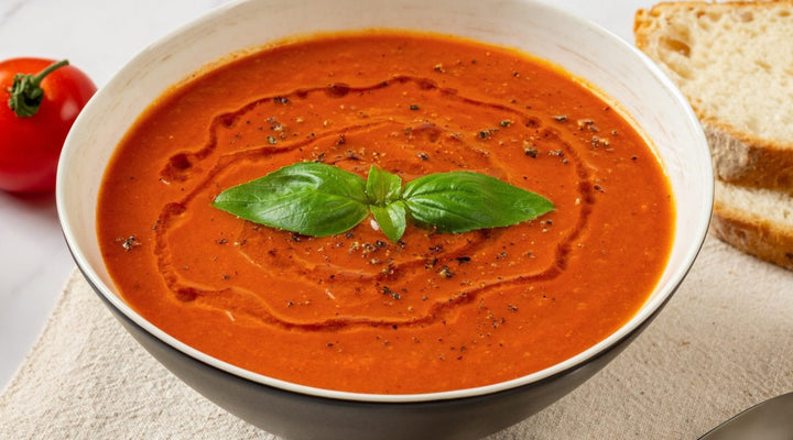 Creamy Tomato Soup w/ Wild Mushroom & Sage Olive Oil