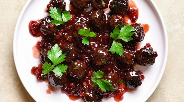 Cranberry & Tangerine Balsamic Meatballs