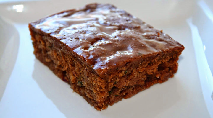 Carrot & Zucchini Gingerbread W/ Toasted Almond Oil & Honey-Ginger White Balsamic Glaze
