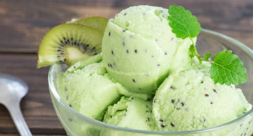 Kiwi Sorbet W/ Whole Fruit Lemon Olive Oil