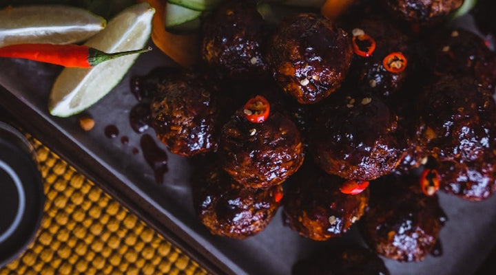 Vegetarian Meatballs with Thai Glaze - From Kanel