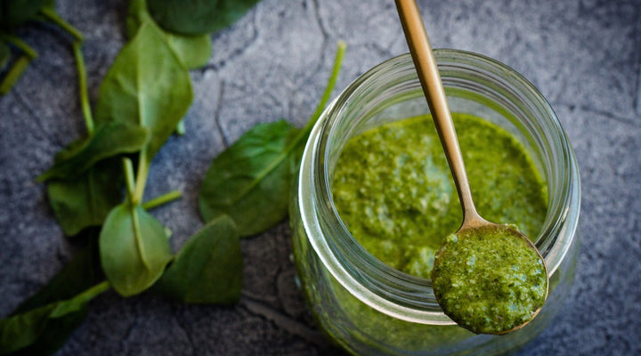 Walnut, Garlic & Kale Stem Pesto - Dairy Free