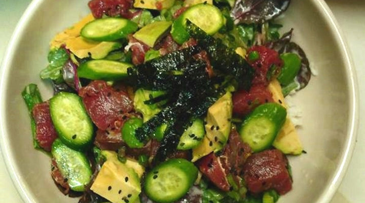 Quinoa Ahi Tuna Poke Bowl W/ Spicy Baklouti-Miso Dressing