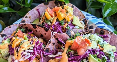 Crispy Halibut Tacos with Spicy Habanero Avocado Crema