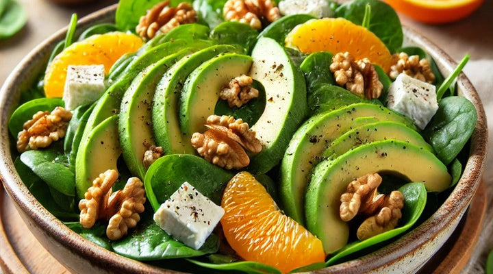 Spicy Strawberry Spinach & Avocado Salad